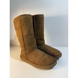 UGG Australia Classic Tall Boots Women's Size 8 Chestnut Suede Sheepskin 5815